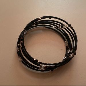 Silpada black beaded wrap cuff bracelet